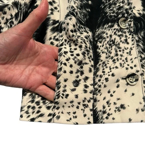 Alberto Makali Womens Animal Print MotoJacket Nehru Collar with leather trim - Picture 13 of 14